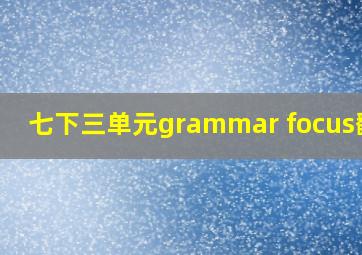 七下三单元grammar focus翻译